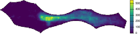 Map of total apparent fishing effort in 2022 for the Pacific High Seas area. Data from Global Fishing Watch