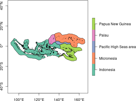 Map of Pacific High Seas area in regional context