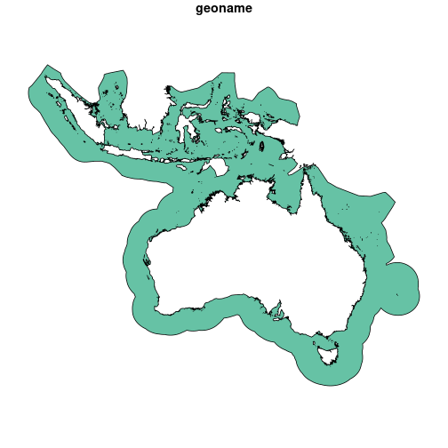 Map of the Indonesian and Australian EEZs.