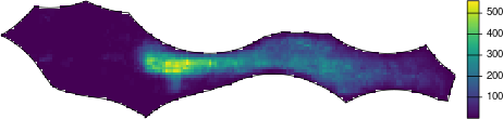 Map of total apparent fishing effort in 2022 for the Pacific High Seas area. Data from Global Fishing Watch