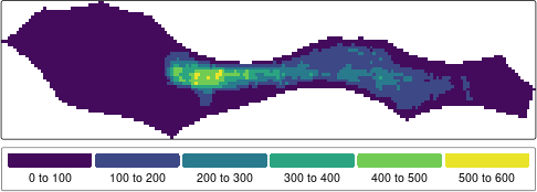 Map of total apparent fishing effort in 2022 for the Pacific High Seas area. Data from Global Fishing Watch
