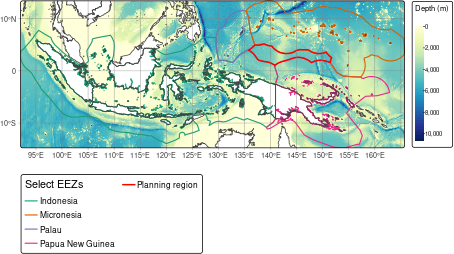 Map of Pacific High Seas planning region in regional context