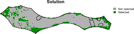 Prioritization solution for the Pacific High Seas area. Black outlines are seamounts.