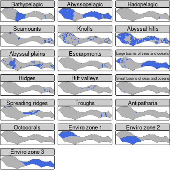 Map of all features in the planning regions